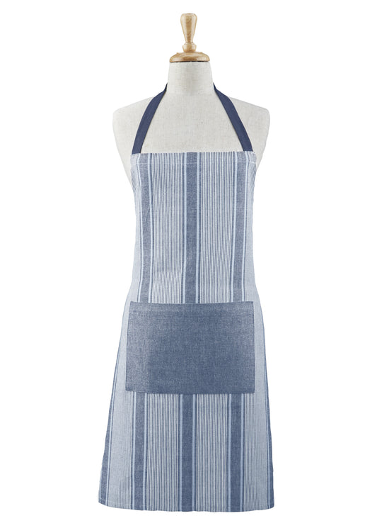 Ellis Cotton Butchers Apron Blue & White