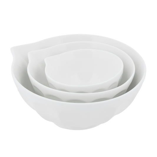 Set of 3 Harris Porcelain Mixing Bowls White 450ml/950ml/1600ml